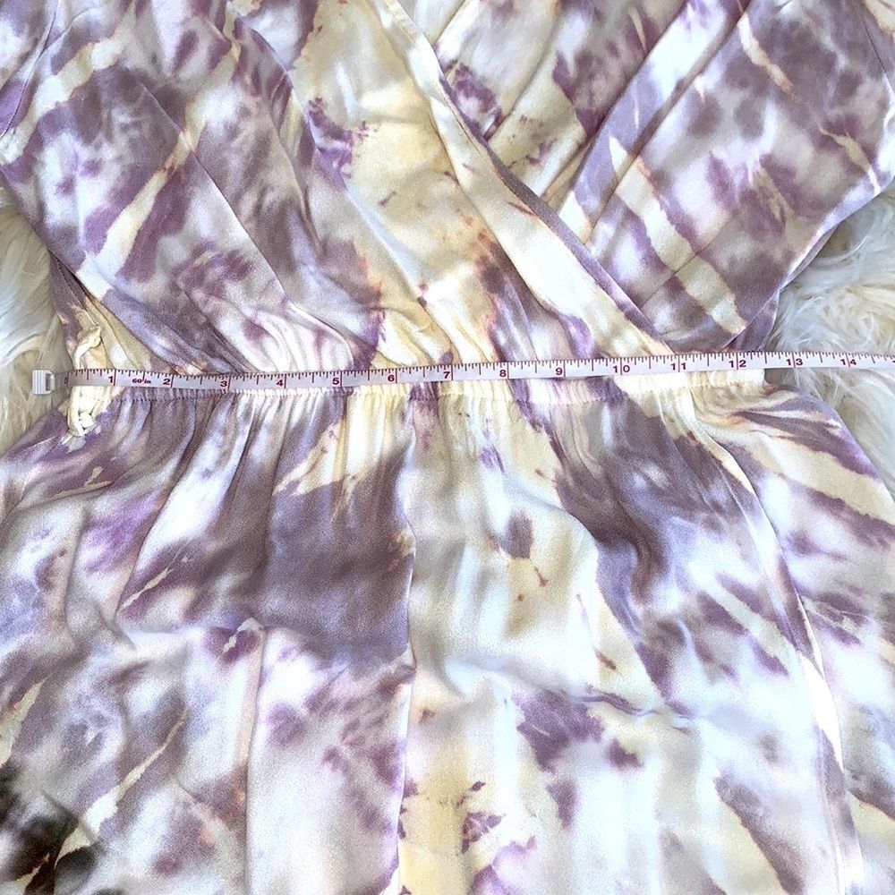 Young Fabulous & Broke Purple Yellow White Mauve Harvest Tie Dye Jillian Wrap SM - Picture 5 of 6